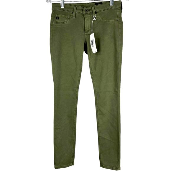 AG Adriano Goldschmied NWT The Legging Ankle Super Skinny Olive Green Size 24 - Picture 2 of 12